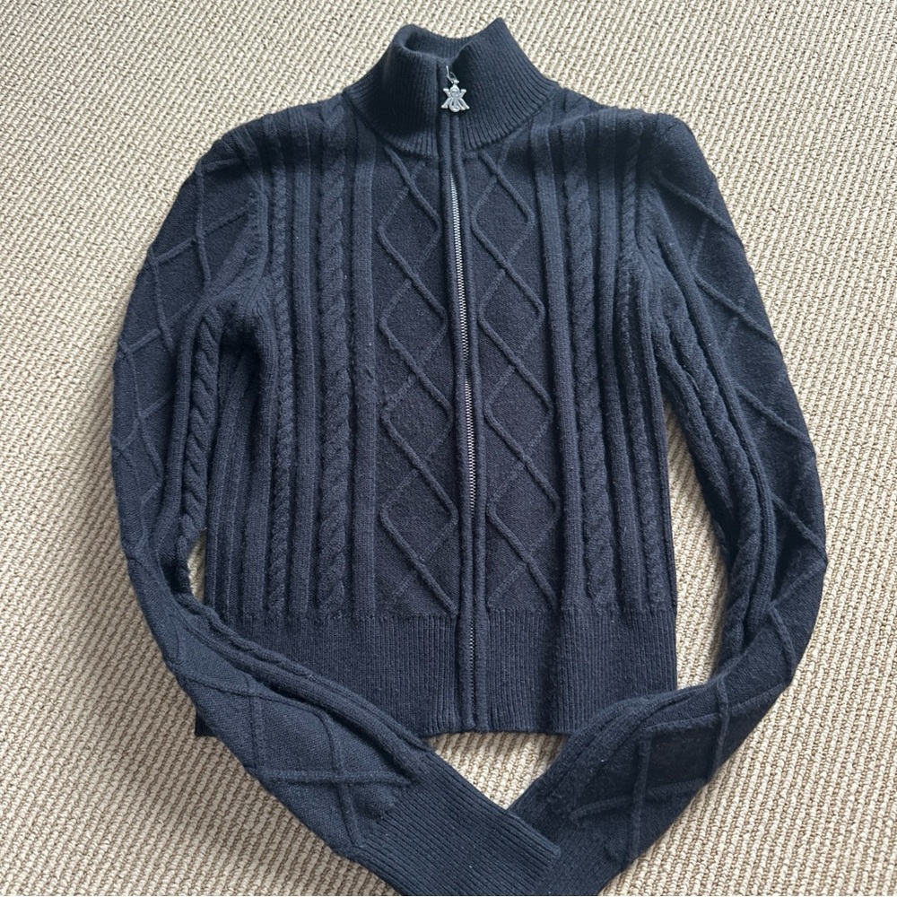 Kith Women's Black Cable Knit cropped Sweater sz Small